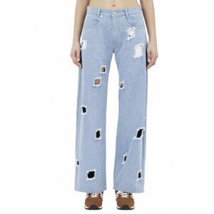 Rejina Pyo Distressed / Holes Wide Leg Mia Jeans - 6 🇰🇷